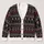 Black Red Nordic Geometric Motifs for Holiday Layering and Casual Men's Everyday Style All-over Print Knitted Cardigan - 1