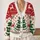 Christmas Tree Snowflake Holiday Motif for Cozy Winter Layering, Men's Festive Style All-over Print Knitted Cardigan - 2