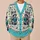 Raccoon Book Lover Geometric Nordic Style for Cozy Library Days and Casual Layering All-over Print Knitted Cardigan - 6