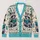 Raccoon Book Lover Geometric Nordic Style for Cozy Library Days and Casual Layering All-over Print Knitted Cardigan - 1