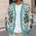 Raccoon Book Lover Geometric Nordic Style for Cozy Library Days and Casual Layering All-over Print Knitted Cardigan - 5