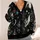 Black Cat Christmas Ornaments for Festive Winter Layering and Casual Everyday Style All-over Print Knitted Cardigan - 4