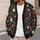 Cute Christmas Santa Faces And Holly For Cozy Holiday Gatherings, Women’s Festive Style All-over Print Knitted Cardigan - 5
