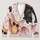 Cute Black Cat Bat Moon Bow Halloween Outfit for Women, Plus Size Gothic Fall Style All-over Print Knitted Cardigan - 1