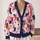Abstract Watercolor Color Blocks for Colorful Everyday Layering and Modern Artistic Style All-over Print Knitted Cardigan - 2
