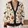 Pumpkin Eyeballs and Bats for Halloween Gatherings and Cozy Autumn Layering Women All-over Print Knitted Cardigan - 2