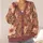 Terracotta Botanical Blossoms for Cozy Office Layers and Everyday Winter Style for Women All-over Print Knitted Cardigan - 4
