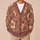 Terracotta Botanical Blossoms for Cozy Office Layers and Everyday Winter Style for Women All-over Print Knitted Cardigan - 6