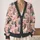 Pink Skeleton Skaters And Pumpkins For Halloween Gatherings, Women’s Festive Style All-over Print Knitted Cardigan - 2