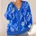 Royal Blue Botanical Leaves for Office Style and Autumn Layering, Women’s Gift Idea All-over Print Knitted Cardigan - 4