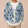 Elegant Blue Botanical Blooms for Resort Evenings and Casual Weekend Layering for Women All-over Print Knitted Cardigan - 6