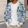 Elegant Blue Botanical Blooms for Resort Evenings and Casual Weekend Layering for Women All-over Print Knitted Cardigan - 5