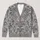 Monochrome Floral Damask Motifs for Elegant Autumn Layering and Everyday Women's Wear All-over Print Knitted Cardigan - 1