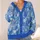 Blue Zebra and Floral Motifs for Casual Weekend Style, Women’s Everyday Layering All-over Print Knitted Cardigan - 4
