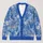 Blue Zebra and Floral Motifs for Casual Weekend Style, Women’s Everyday Layering All-over Print Knitted Cardigan - 1