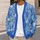 Blue Zebra and Floral Motifs for Casual Weekend Style, Women’s Everyday Layering All-over Print Knitted Cardigan - 5
