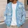White Wildflower Blossoms on Soft Blue for Everyday Layering, Casual Feminine Style All-over Print Knitted Cardigan - 5