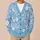 White Wildflower Blossoms on Soft Blue for Everyday Layering, Casual Feminine Style All-over Print Knitted Cardigan - 6