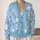 White Wildflower Blossoms on Soft Blue for Everyday Layering, Casual Feminine Style All-over Print Knitted Cardigan - 2