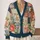 Floral Patchwork Blooms For Relaxed Autumn Outings And Everyday Layering Style Ensemble All-over Print Knitted Cardigan - 2