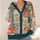Floral Patchwork Blooms For Relaxed Autumn Outings And Everyday Layering Style Ensemble All-over Print Knitted Cardigan - 4