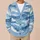 Blue White Ocean Waves and Clouds for Relaxed Layering and Casual Winter Style Women All-over Print Knitted Cardigan - 6