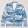 Blue White Ocean Waves and Clouds for Relaxed Layering and Casual Winter Style Women All-over Print Knitted Cardigan - 1