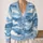 Blue White Ocean Waves and Clouds for Relaxed Layering and Casual Winter Style Women All-over Print Knitted Cardigan - 2