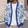 Blue Botanical Floral Motif for Winter Layering, Casual Outings, and Family Gatherings All-over Print Knitted Cardigan - 5