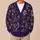 Purple Botanical Winter Florals for Cozy Layering and Festive Seasonal Style Wear All-over Print Knitted Cardigan - 6