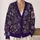 Purple Botanical Winter Florals for Cozy Layering and Festive Seasonal Style Wear All-over Print Knitted Cardigan - 2