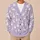 White Rabbit Easter Motifs for Spring Layering, Women’s Pastel Holiday Style All-over Print Knitted Cardigan - 6