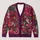 Magenta Botanical Berry Floral Holiday Motifs for Cozy Autumn Winter Everyday Layering All-over Print Knitted Cardigan - 1