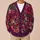 Magenta Botanical Berry Floral Holiday Motifs for Cozy Autumn Winter Everyday Layering All-over Print Knitted Cardigan - 6