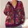 Magenta Botanical Berry Floral Holiday Motifs for Cozy Autumn Winter Everyday Layering All-over Print Knitted Cardigan - 4