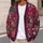 Magenta Botanical Berry Floral Holiday Motifs for Cozy Autumn Winter Everyday Layering All-over Print Knitted Cardigan - 5
