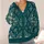 Teal Botanical Snowflake Medallions for Cozy Autumn Layering and Winter Getaways All-over Print Knitted Cardigan - 4