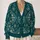 Teal Botanical Snowflake Medallions for Cozy Autumn Layering and Winter Getaways All-over Print Knitted Cardigan - 2