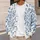Blue Botanical Florals for Elegant Autumn Layering and Everyday Women's Classic Style All-over Print Knitted Cardigan - 5