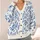Blue Botanical Florals for Elegant Autumn Layering and Everyday Women's Classic Style All-over Print Knitted Cardigan - 4