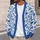 Blue And White Floral Botanical Style For Winter Layering And Everyday Casual Wear All-over Print Knitted Cardigan - 5