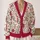 Red Floral Ornament Holiday Layering For Cozy Autumn Gatherings And Winter Weekends All-over Print Knitted Cardigan - 2