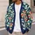 Retro Geometric Pinwheel Motif for Colorful Everyday Layering, Women’s Plus Size Style All-over Print Knitted Cardigan - 5