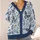 Blue Butterfly Wildflower Motifs for Relaxed Spring Layering Women’s Casual Style All-over Print Knitted Cardigan - 4