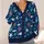 Navy Sea Life Fish Starfish Coral Motif for Casual Coastal Layering, Women's Style All-over Print Knitted Cardigan - 4