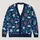 Navy Sea Life Fish Starfish Coral Motif for Casual Coastal Layering, Women's Style All-over Print Knitted Cardigan - 1