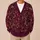 Burgundy Botanical Florals, Romantic Garden Style for Autumn Gatherings and Layering All-over Print Knitted Cardigan - 6