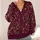 Burgundy Botanical Florals, Romantic Garden Style for Autumn Gatherings and Layering All-over Print Knitted Cardigan - 4