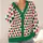 Red Green Triangle Geometry For Festive Layering And Everyday Style For Women At Home All-over Print Knitted Cardigan - 4