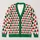 Red Green Triangle Geometry For Festive Layering And Everyday Style For Women At Home All-over Print Knitted Cardigan - 1
